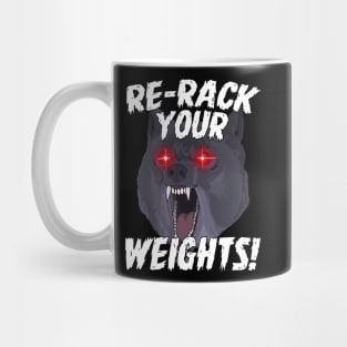 Funny Gym Wolf Re-Rack Weights Muscle Lift Mug